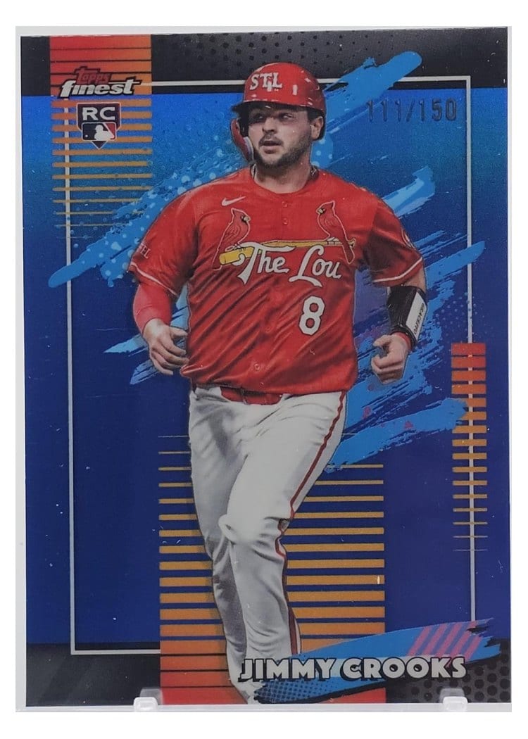 2026 Topps Finest Jimmy Crooks Blue Refractor #184 card