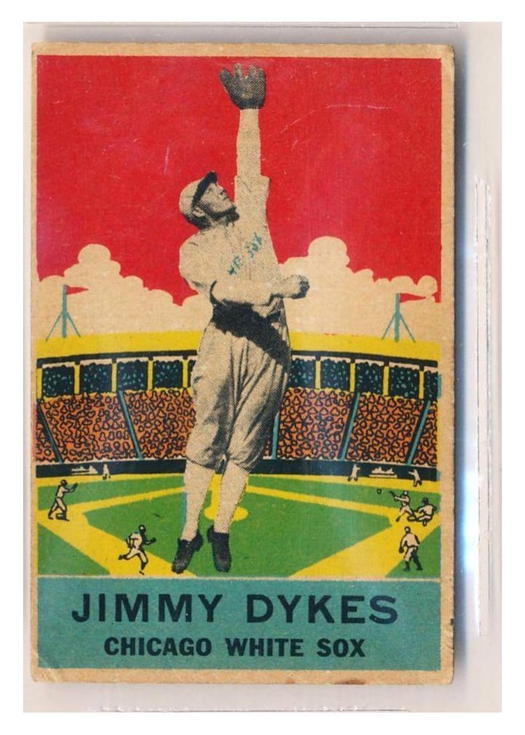 1933 DeLong Jimmy Dykes #18 card