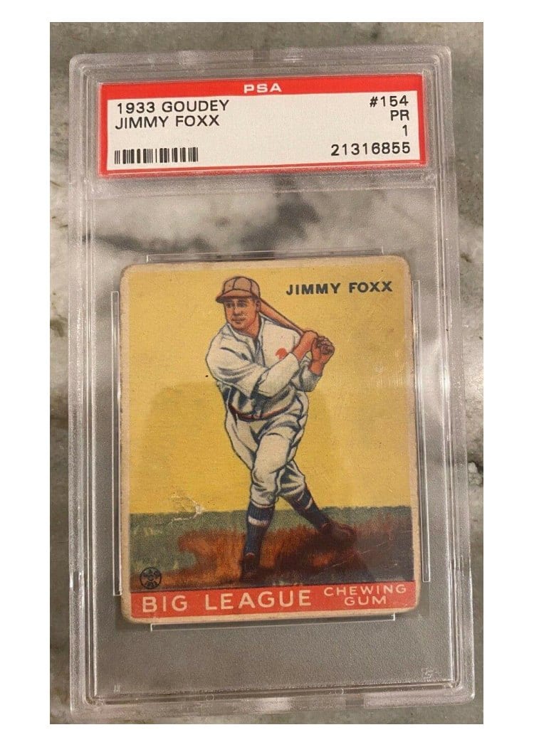 1933 Goudey Jimmy Foxx #154 card