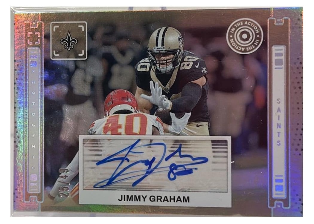 2024 Panini Photogenic In The Action Autographs Jimmy Graham #IAA-JGR card