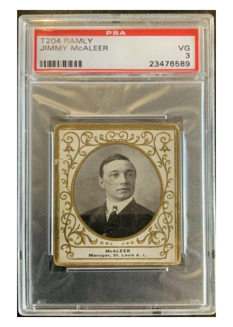 1909 T204 Ramly Jimmy McAleer card