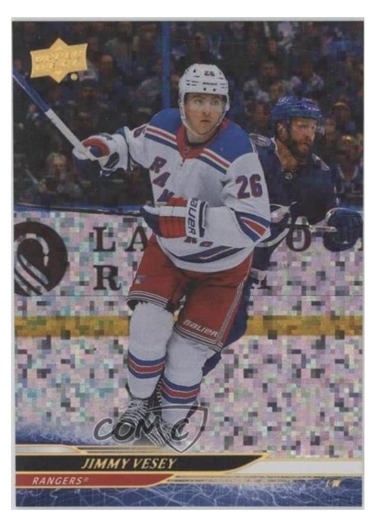 2024-25 Upper Deck Base Set Jimmy Vesey Speckled Rainbow #123 card