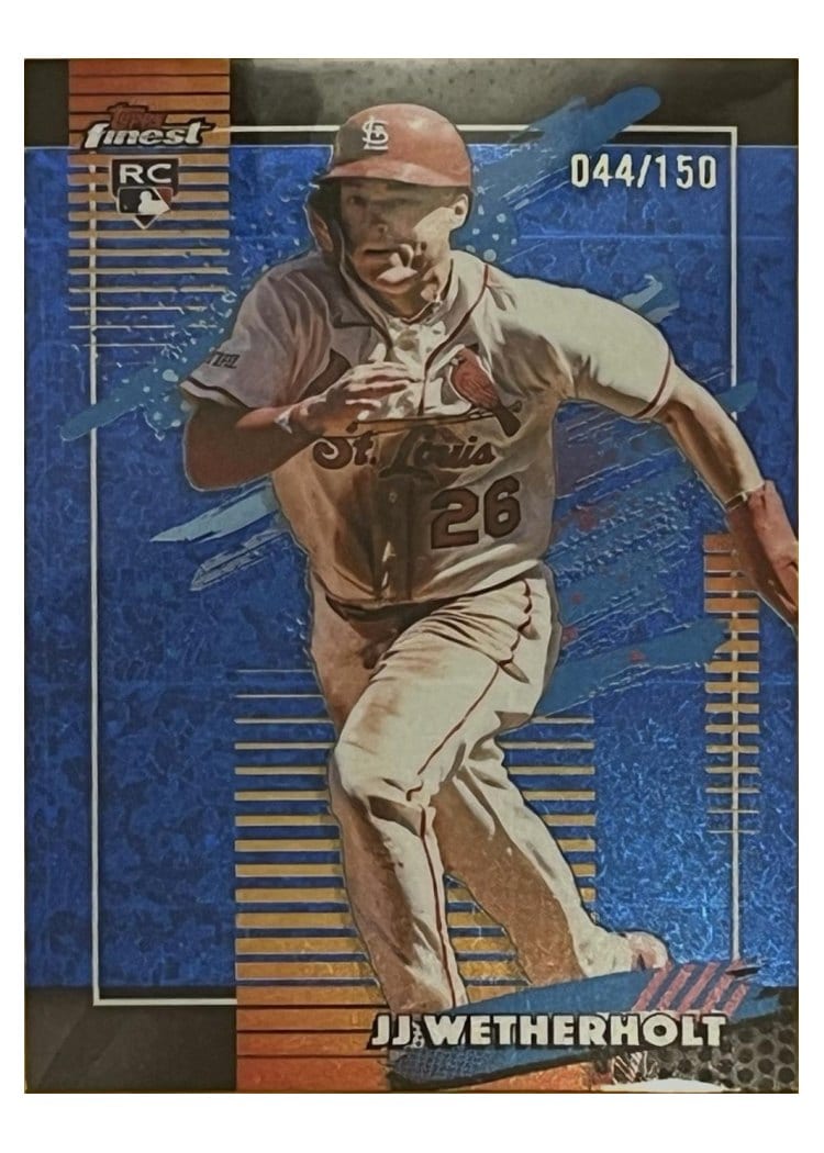 2026 Topps Finest JJ Wetherholt Blue Mini Diamond Refractor #127 card