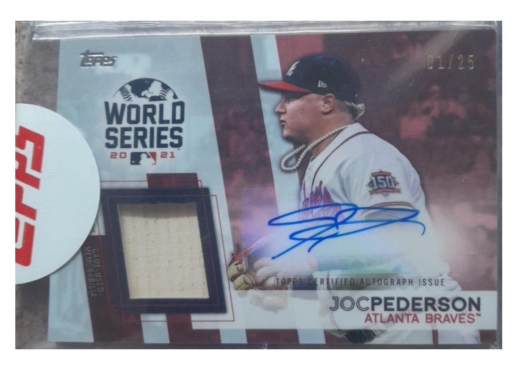 2022 Topps World Series Champion Autograph Relics Joc Pederson #WCAR-JP card