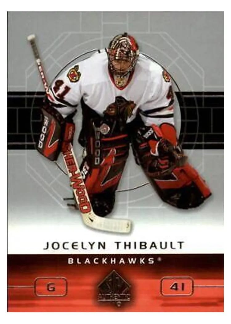 2002 SP Authentic Jocelyn Thibault #19 card