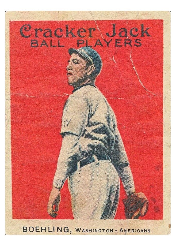 1914 Cracker Jack Joe Boehling #72 card