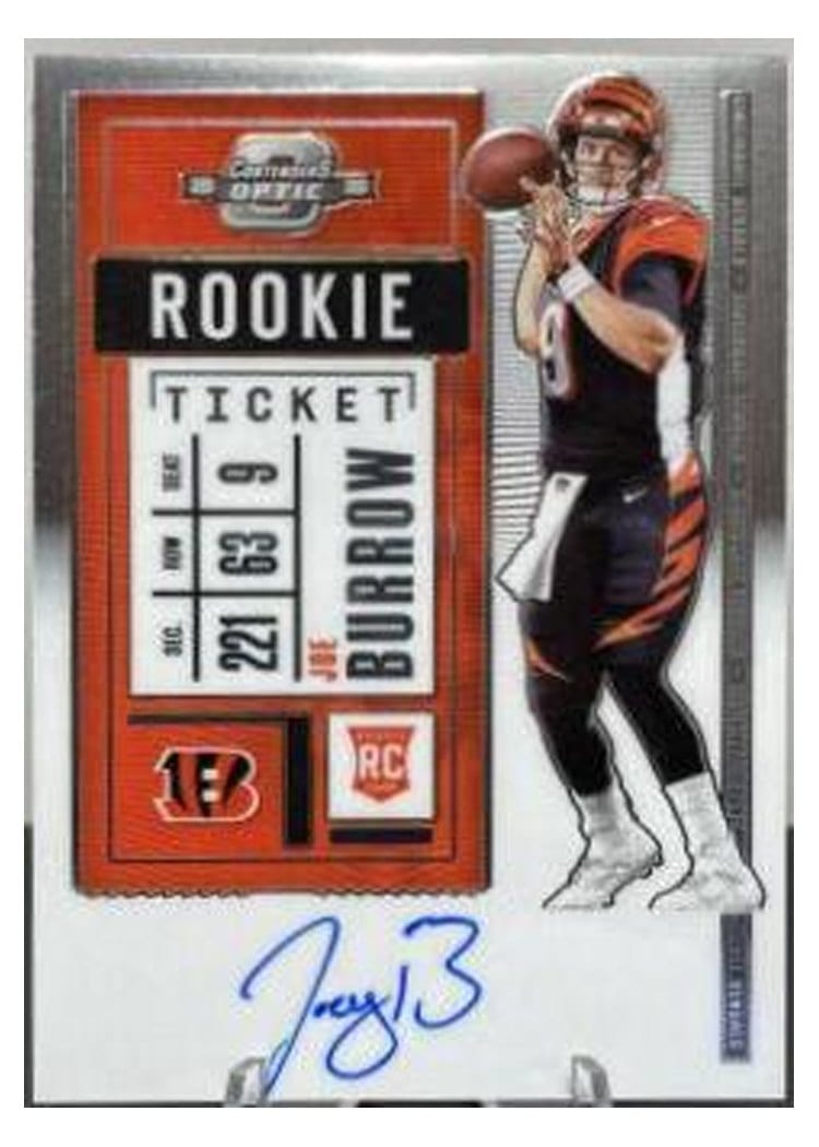 2020 Panini Contenders Optic Base Set Joe Burrow Autograph Silver #101 card