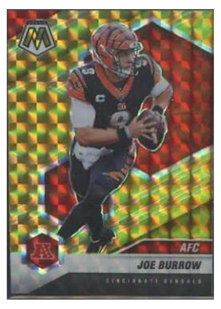 2021 Panini Mosaic Base Set Joe Burrow Gold Mosaic #226 card