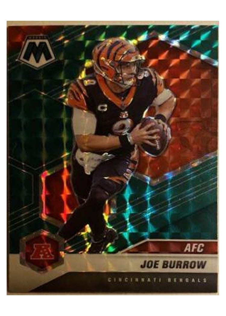 2021 Panini Mosaic Base Set Joe Burrow Choice Fusion Red & Green #226 card