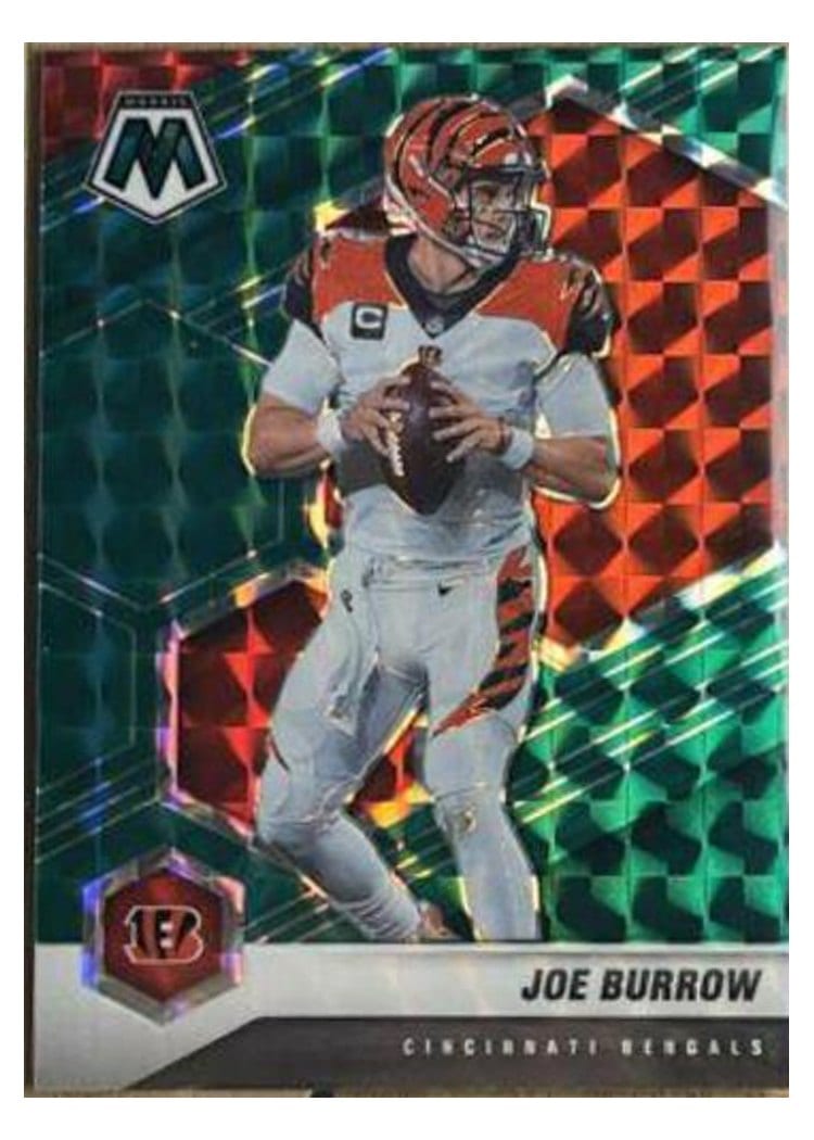 2021 Panini Mosaic Base Set Joe Burrow Green Mosaic #47 card