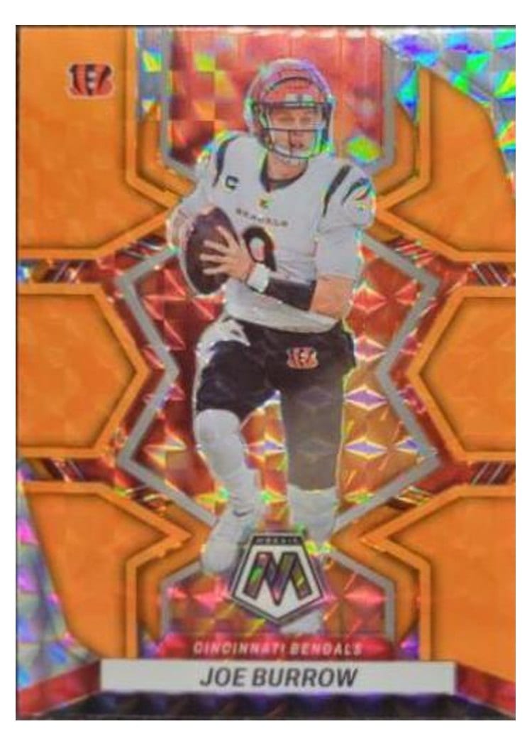 2022 Panini Mosaic Base Set Joe Burrow Orange Fluorescent #39 card