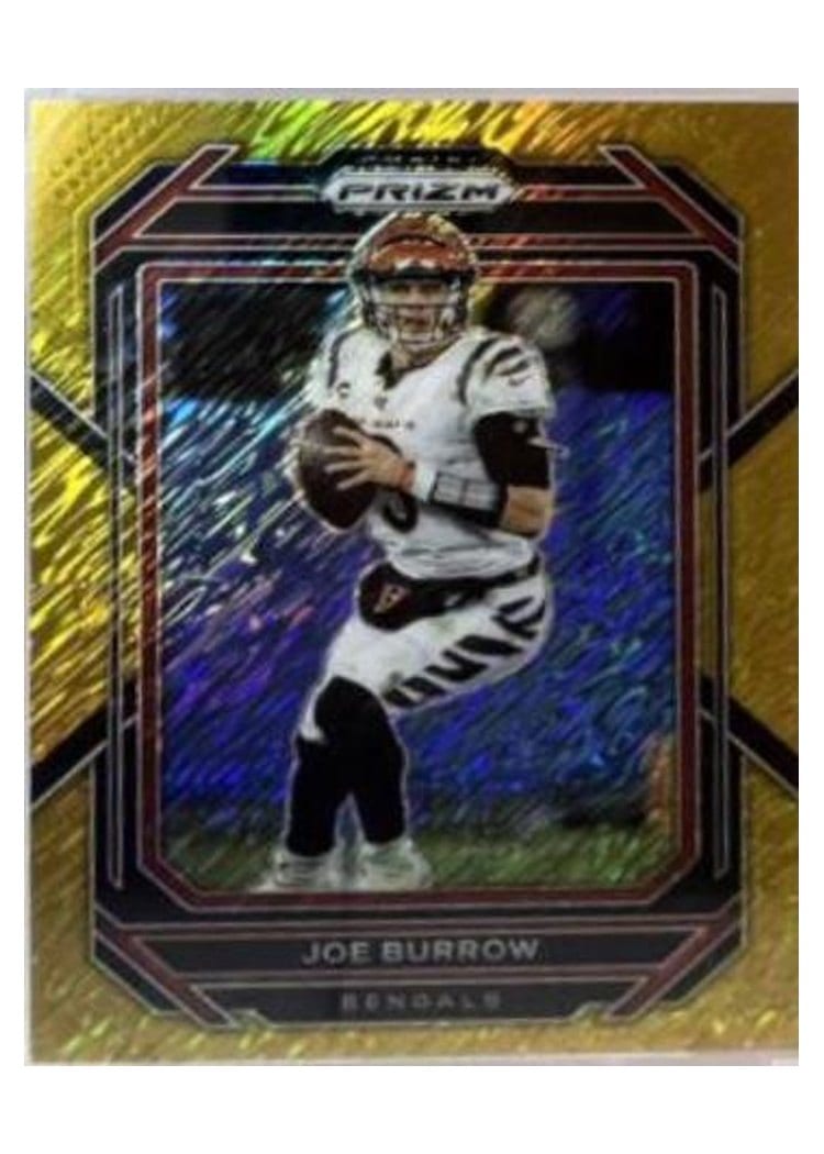 2022 Panini Prizm Base Set Joe Burrow Gold Shimmer #56 card