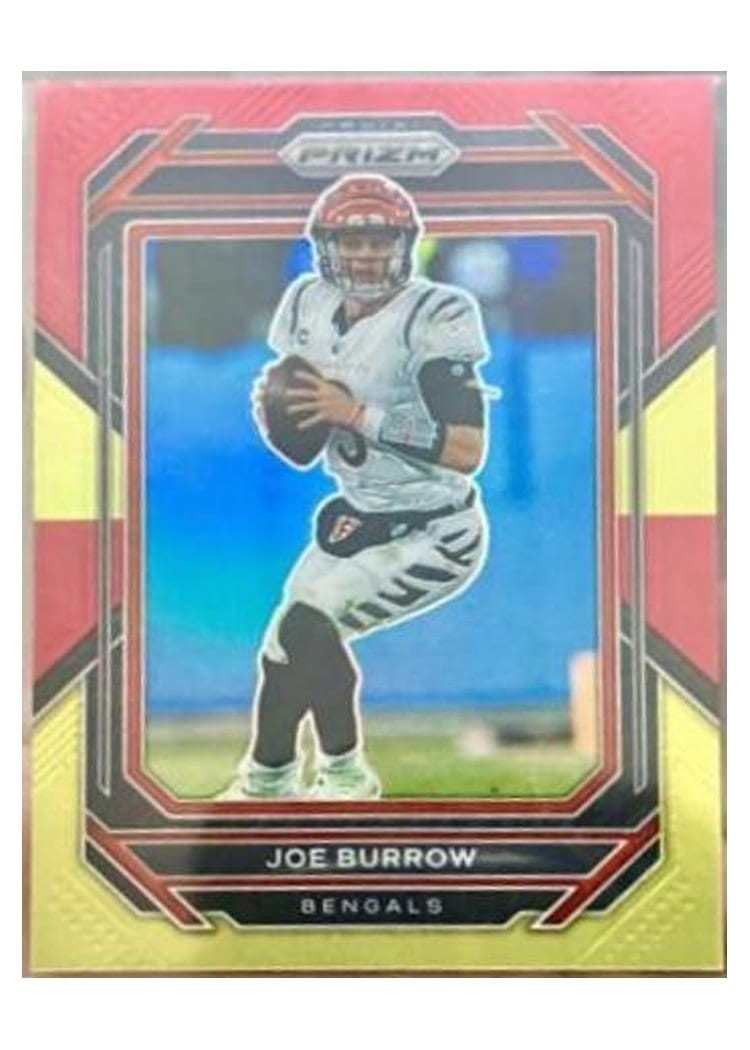 2022 Panini Prizm Base Set Joe Burrow Red Yellow #56 card