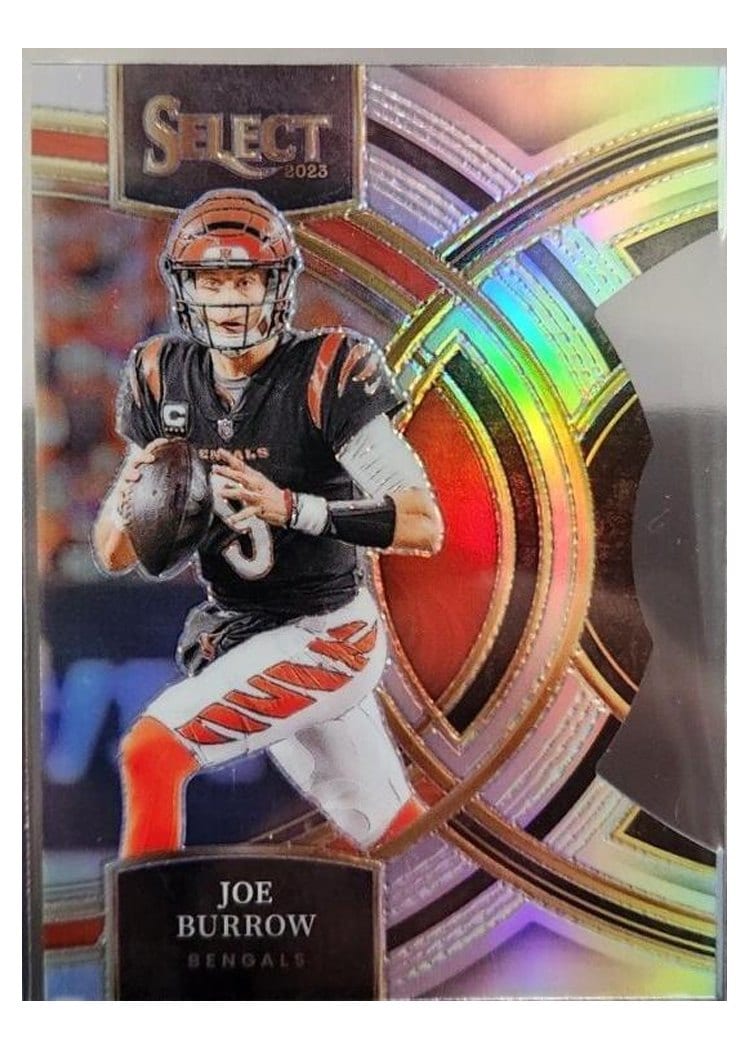 2023 Panini Select Base Set Joe Burrow Silver Prizm #165 card