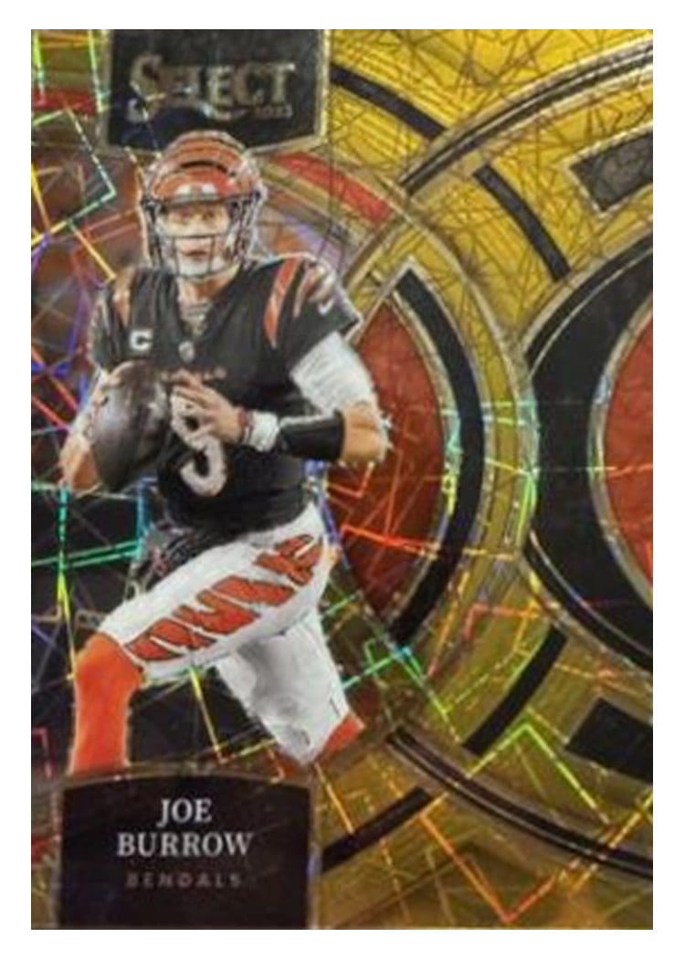2023 Panini Select Base Set Joe Burrow Gold Prizm #165 card