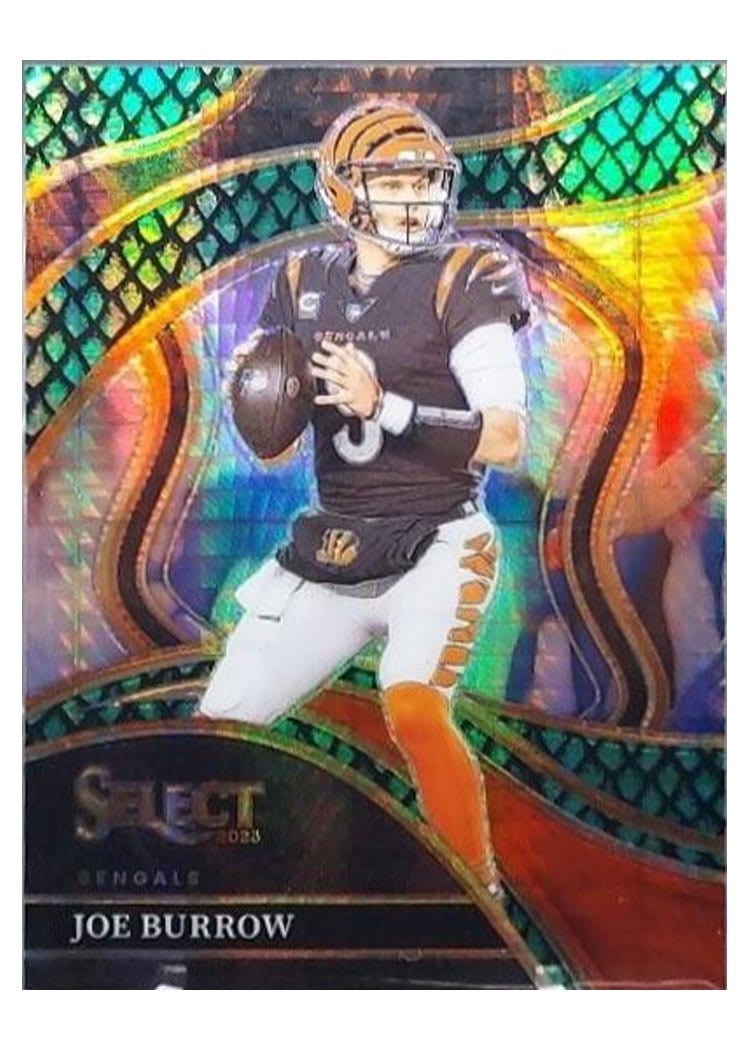 2023 Panini Select Base Set Joe Burrow Dragon Scale Prizm #256 card