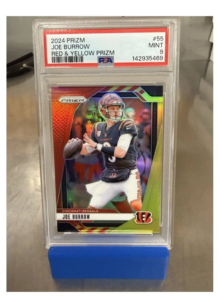 2024 Panini Prizm Base Set Joe Burrow Red Yellow #55 card