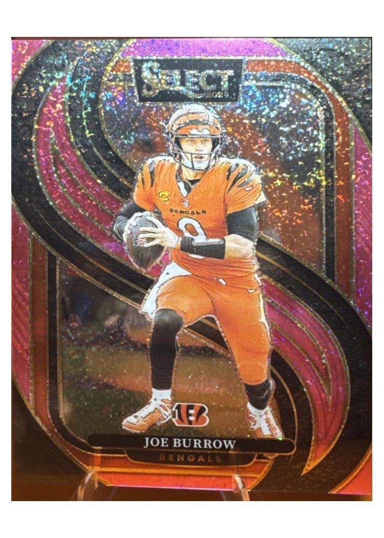 2024 Panini Select Joe Burrow Pink Glitter Prizm #127 card