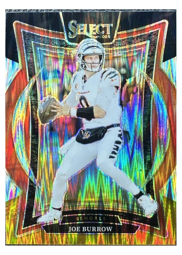 2024 Panini Select Joe Burrow Black Gold Prizm Shock #39 card