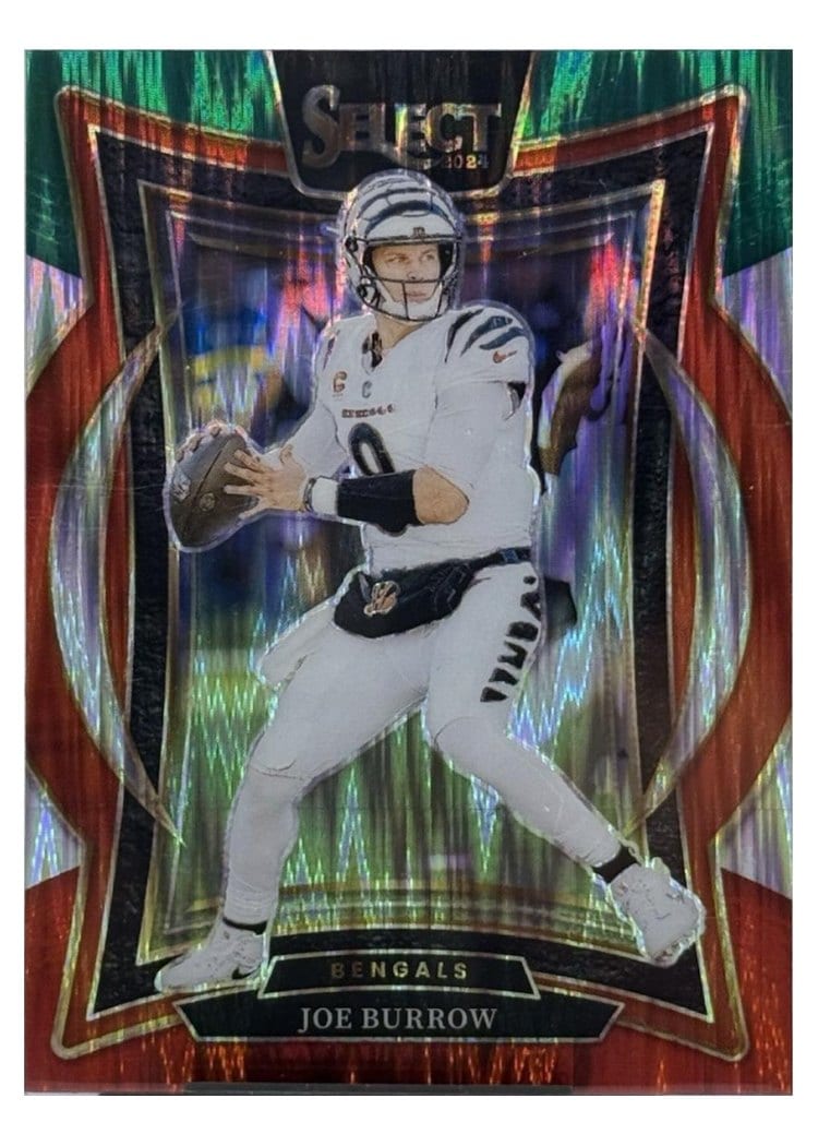 2024 Panini Select Joe Burrow Green Red Prizm Shock #39 card
