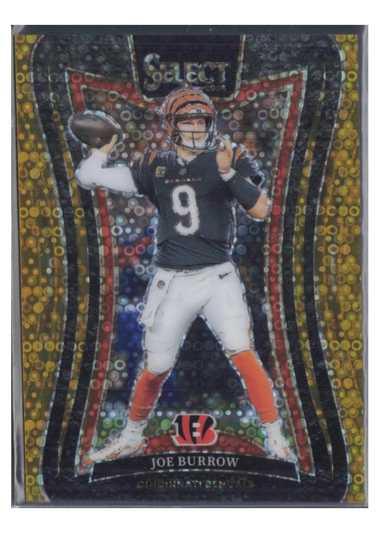 2024 Panini Select Base Set Joe Burrow Gold Disco Prizm #393 card