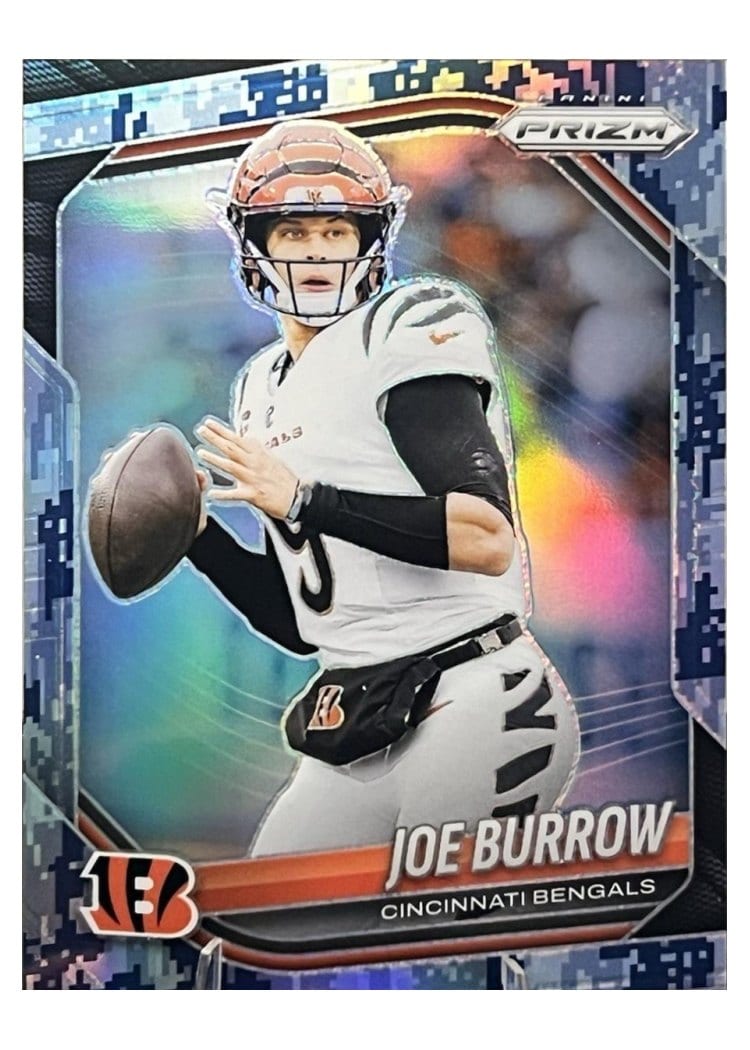 2025 Panini Prizm Base Set Joe Burrow Navy Camo #62 card