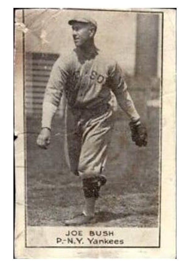1921 E220 National Caramel Joe Bush card