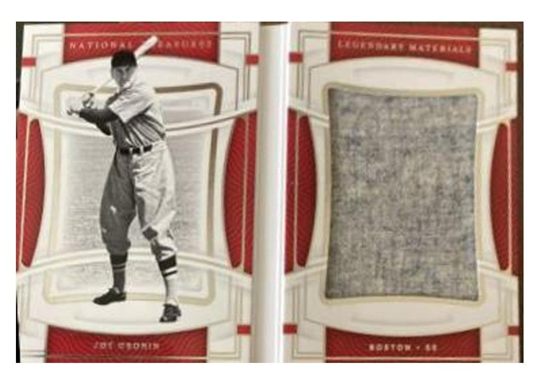 2022 Panini National Treasures Legendary Jumbo Materials Booklet Joe Cronin #LJM-JC card