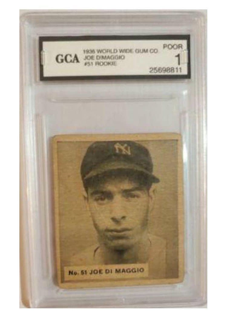 1936 World Wide Gum Joe DiMaggio #51 card