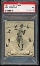 1937 O Pee Chee Joe DiMaggio #118 card