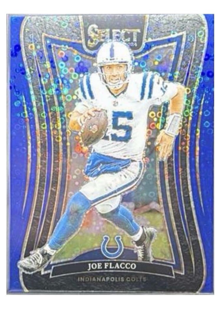 2024 Panini Select Base Set Joe Flacco Blue Disco Prizm #351 card