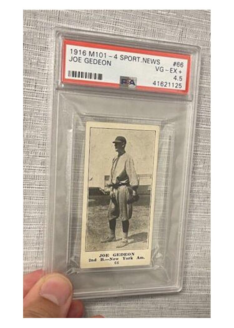 1916 M101 4 Sporting News Joe Gedeon #66 card