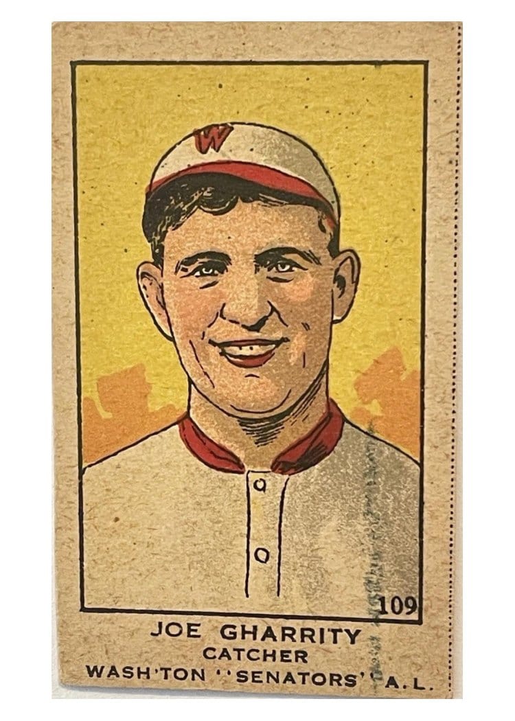 1919 W514 Joe Gharrity Hand Cut Ed #109 card