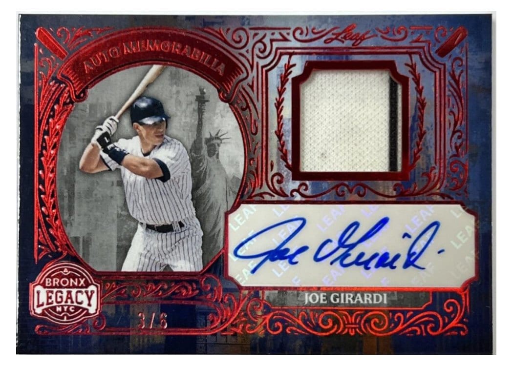 2025 Leaf Bronx Legacy Autograph Memorabilia Joe Girardi #AM-JG1 card