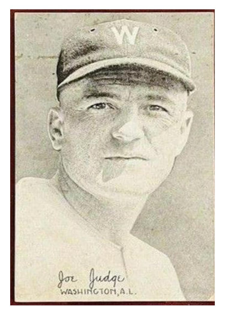 1922 Exhibits Joe Judge card