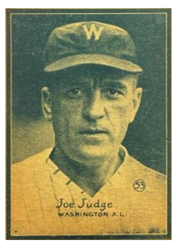 1931 W517 Joe Judge Hand Cut #53 card