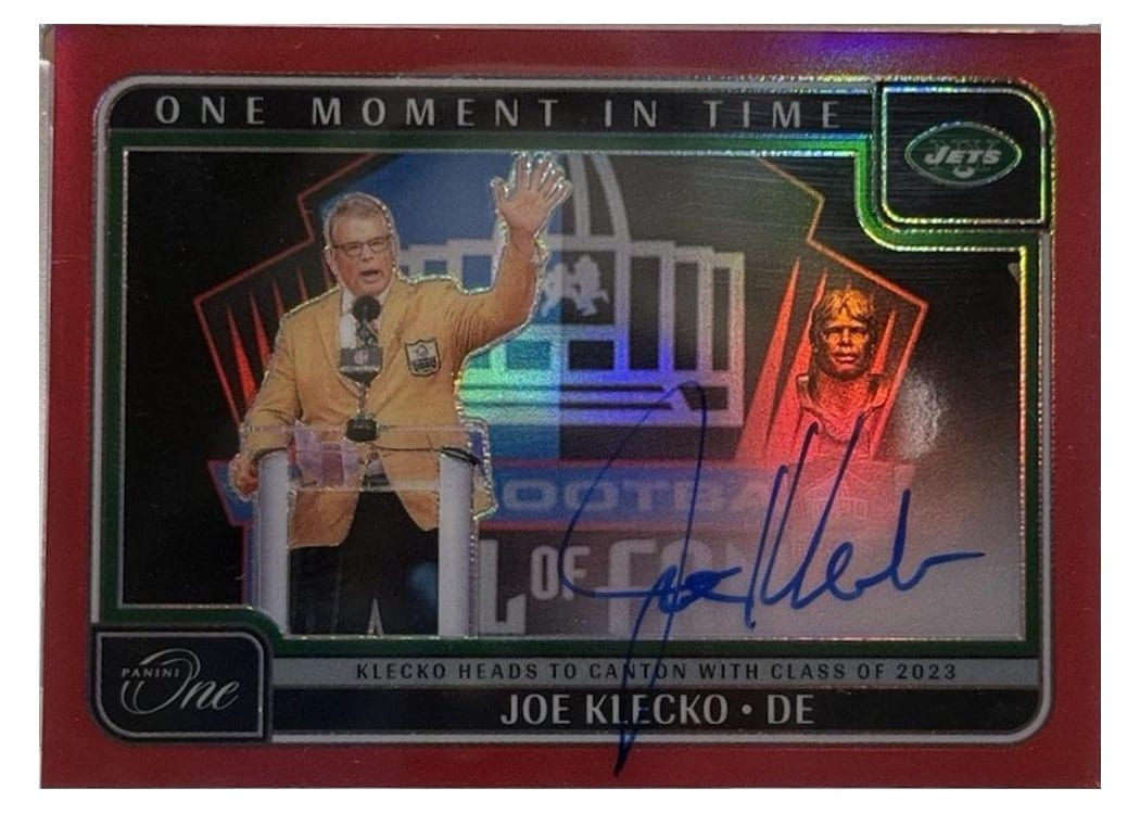 2024 Panini One One Moment in Time Autographs Joe Klecko #395 card