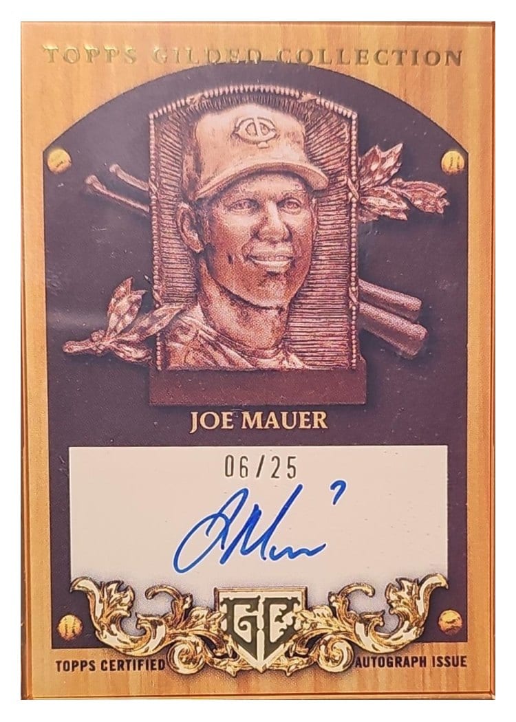 2025 Topps Gilded Collection Hall of Fame Plaque Autographs Joe Mauer #HOFPA-JM card
