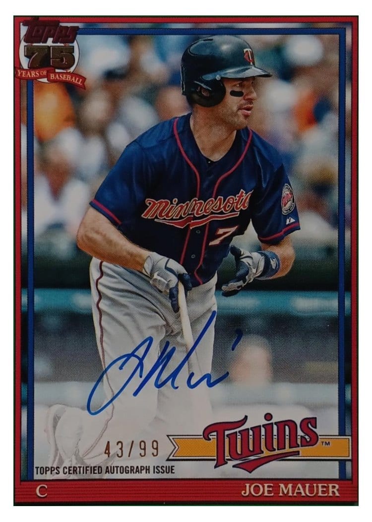 2026 Topps 1991 Topps Autographs Joe Mauer #91A-JM card