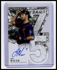 2026 Topps 75 Years of Topps Die-Cut Autographs Joe Mauer #75YA-JMA card