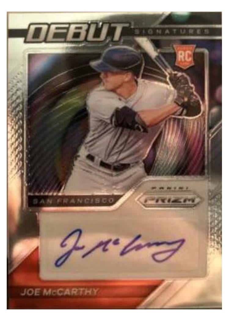 2021 Panini Prizm Debut Signatures Joe McCarthy #DS-JM card