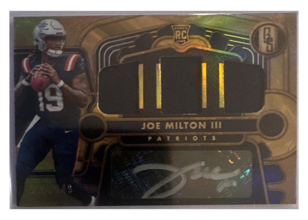 2024 Panini Gold Standard Rookie Jersey Autographs Triple Joe Milton III #5 card