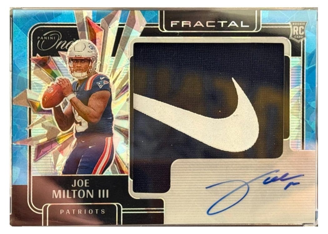 2024 Panini One Rookie Fractal Autographs Joe Milton III #395 card