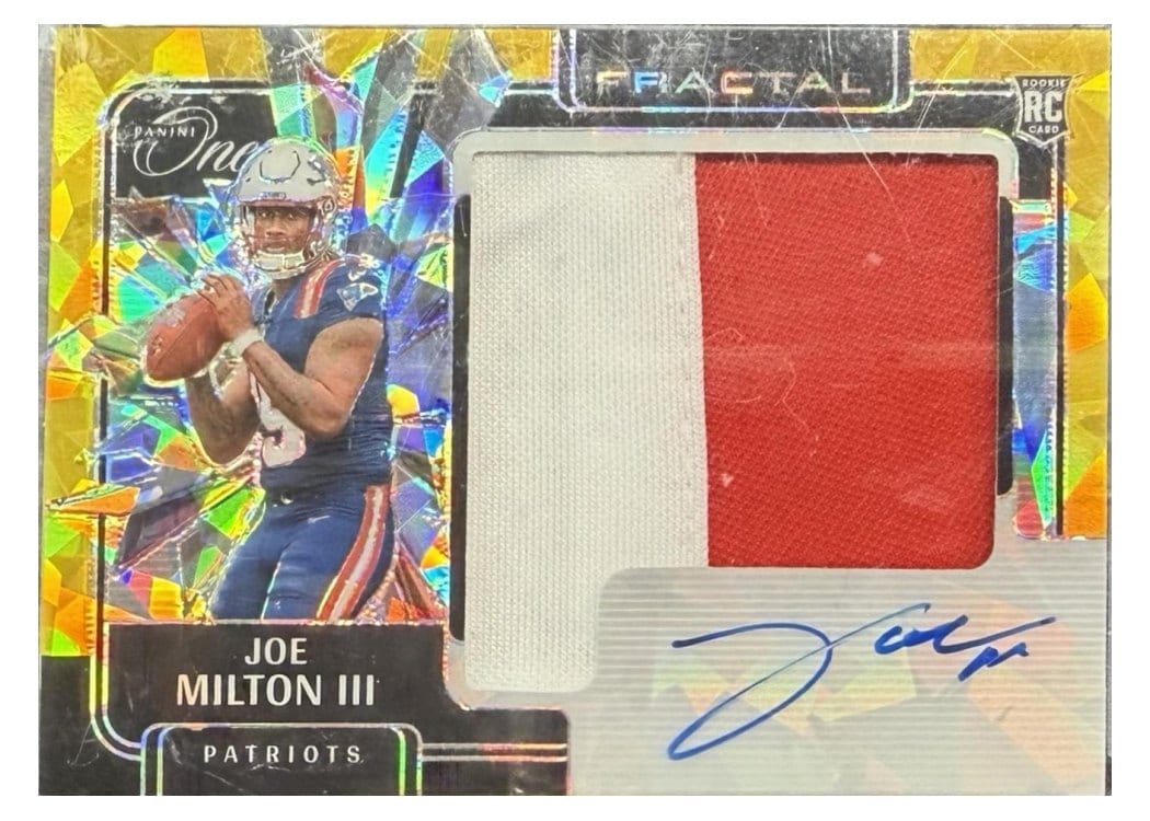 2024 Panini One Rookie Fractal Autographs Joe Milton III #395 card