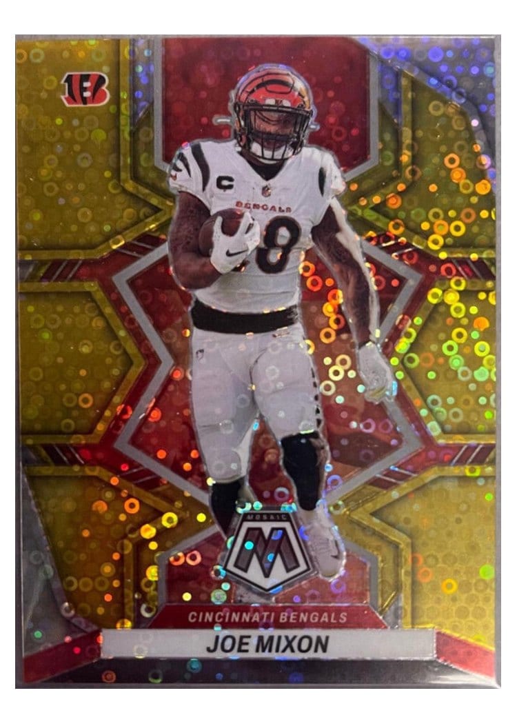 2022 Panini Mosaic Base Set Joe Mixon No Huddle Gold #40 card