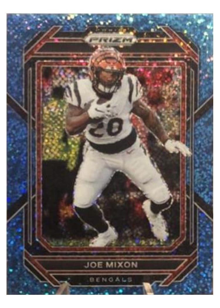 2022 Panini Prizm Base Set Joe Mixon Blue Sparkle #57 card
