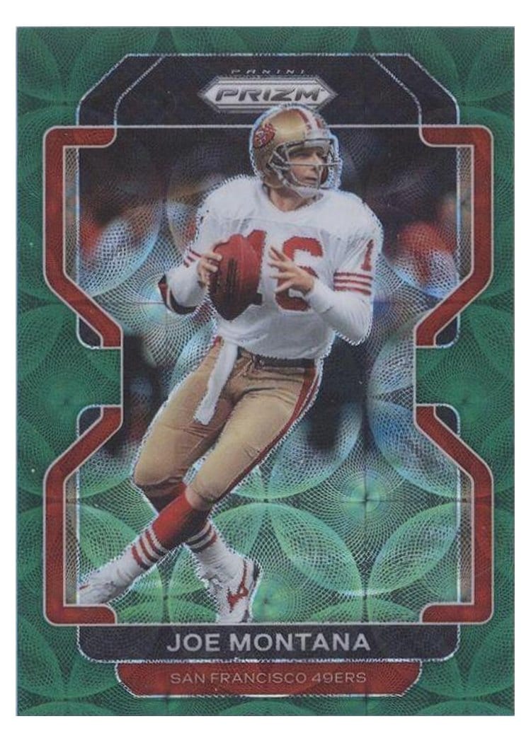 2021 Panini Prizm Base Set Joe Montana #60 card
