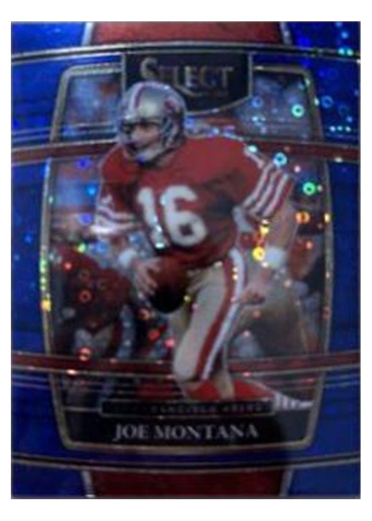 2021 Panini Select Base Set Joe Montana Blue Disco #36 card