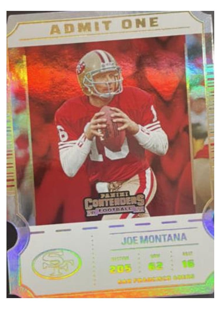 2022 Panini Contenders Admit One Joe Montana #AO-JMO card