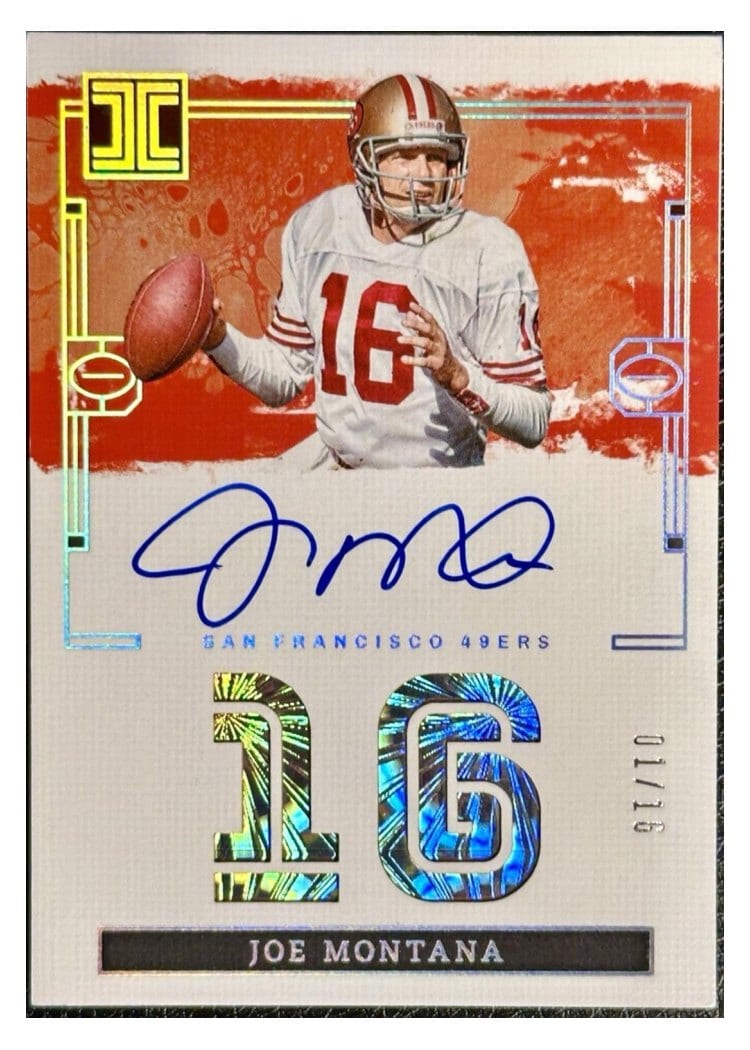 2024 Panini Impeccable Impeccable Jersey Number Autographs Joe Montana #1 card